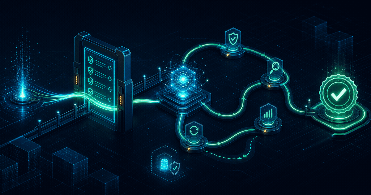 Conceptual GLM-5.2 goal contract flowing through a specification gate, bounded iteration paths, audit checkpoints, recovery state, and an independently verified completion
