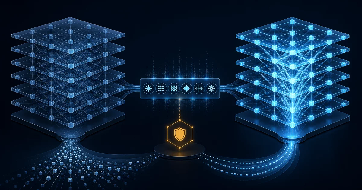 Two layered model lattices share one base architecture, while GLM-5.3 carries brighter post-training paths through a central benchmark and deployment gate