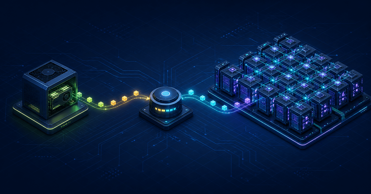 Agent router sending work to a compact single-GPU Nemotron executor and a much larger multi-node GLM-5.2 model route